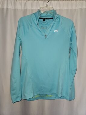 Under Armour Women’s Light Blue Quarter-Zip Performance Top (est. M) #workout